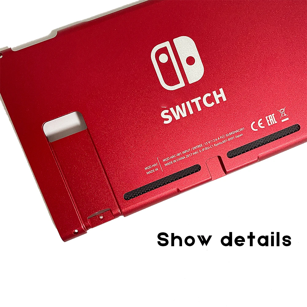 Tillbehör Ny aluminiumlegering Back Cover Replacement Shell Cover för Nintendo Switch NS Game Console Front Back Case