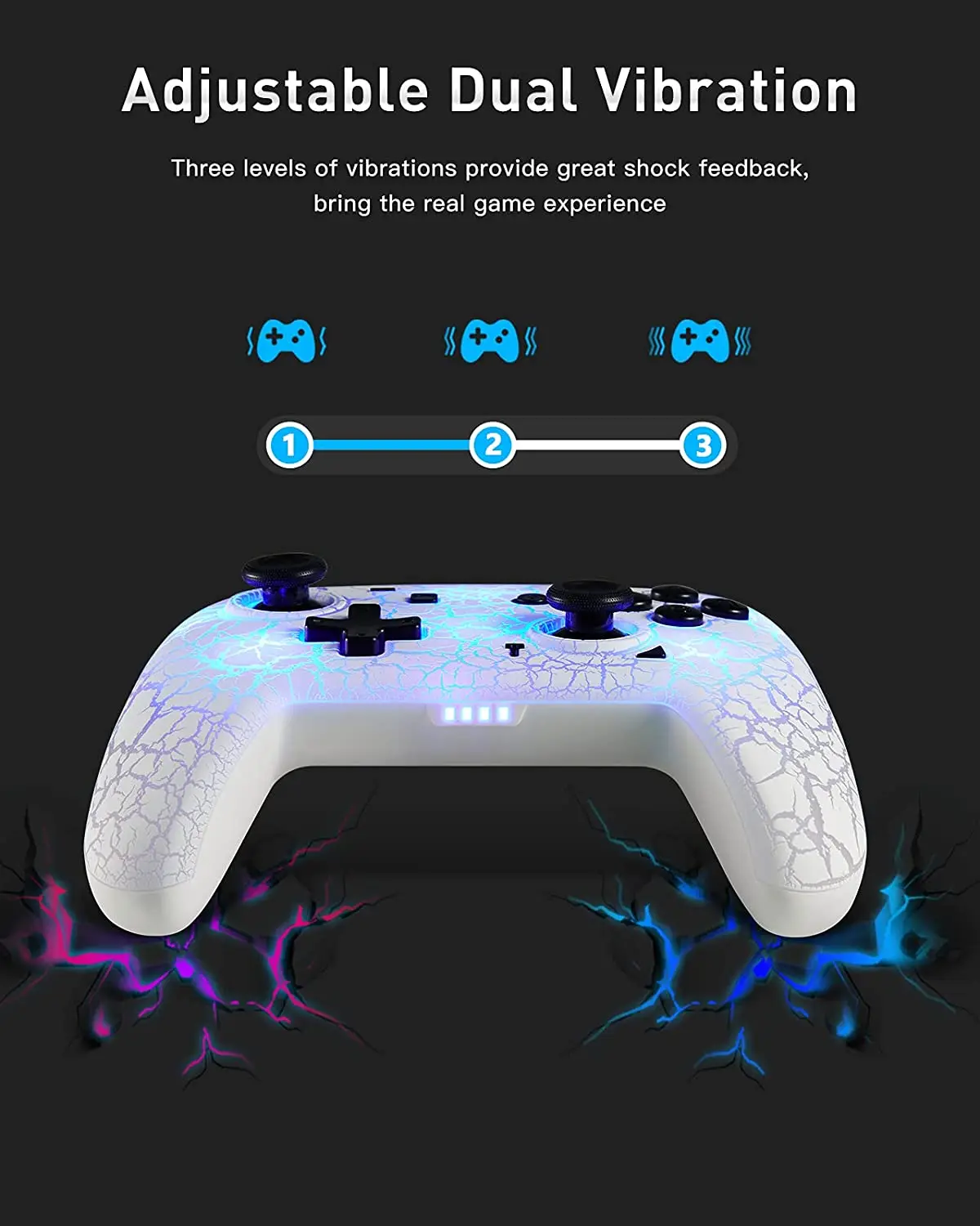 GamePads Wireless Switch Pro Controller pour Switch Lite Lite Oled LED Remote sans fil Gamepad avec une fissure Unique Crack Turbo Moti