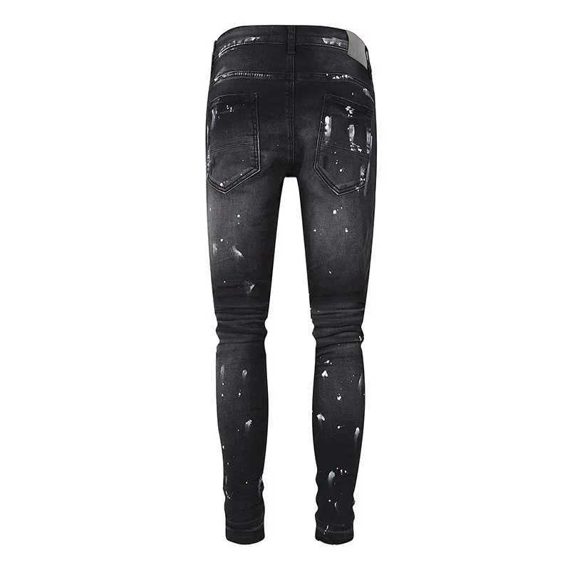 High Street Black Farba Zwykła fioletowa marka dżinsów Modna Wysokiej jakości spodnie 1 1 28-40 Rozmiar