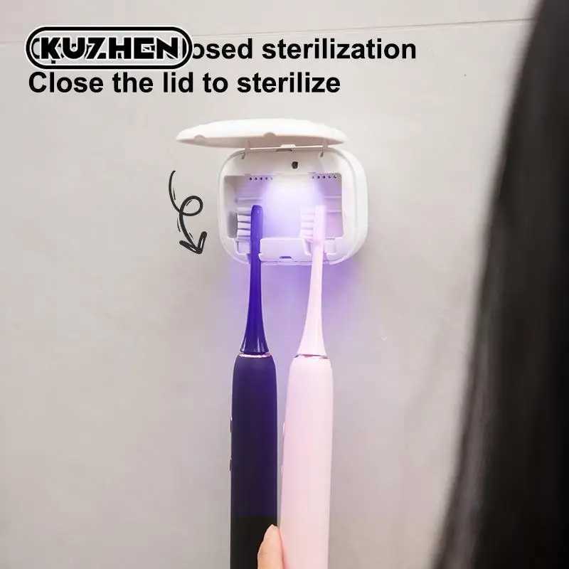 Toothbrush Sanitizer Blue Light Uv Toothbrush Head Disinfection Box Drying Box Sterilizer Rechargeable Portable Toothbrush Holder 240413