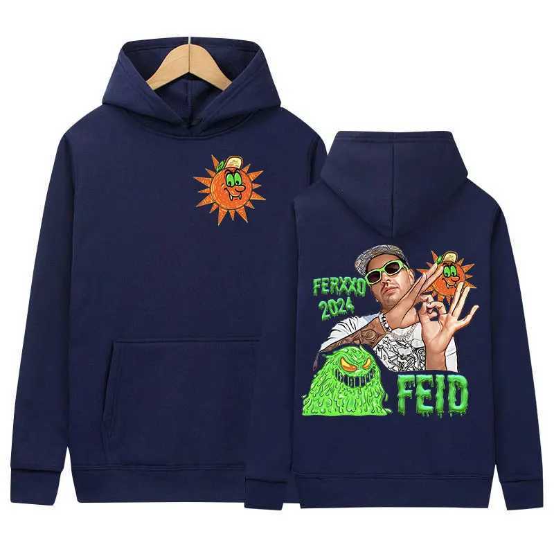 Sweatshirts Mens Jackets Rapper Feid Ferxxo Tour 2024 Impressão Capuz de moletom casual da moda casual Hip Hop Hip Hop Punk Retro Pullover Streetwear 240412