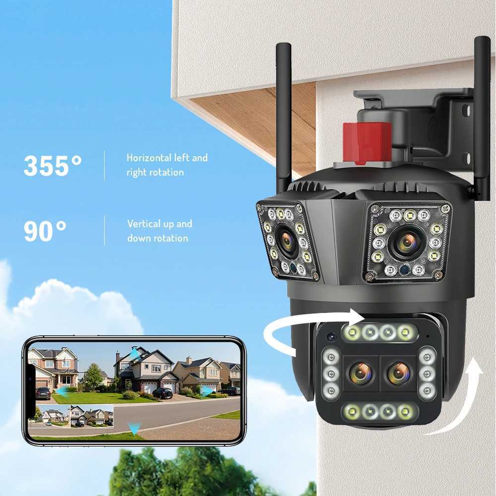 Caméras IP 8K 16MP OUTDOOOR 12X ZOOM CAM THOURS TROIS ÉCRANSE WIFI CAMERIE IP PROTECTION DE SÉCURITÉ DE SÉCURIT