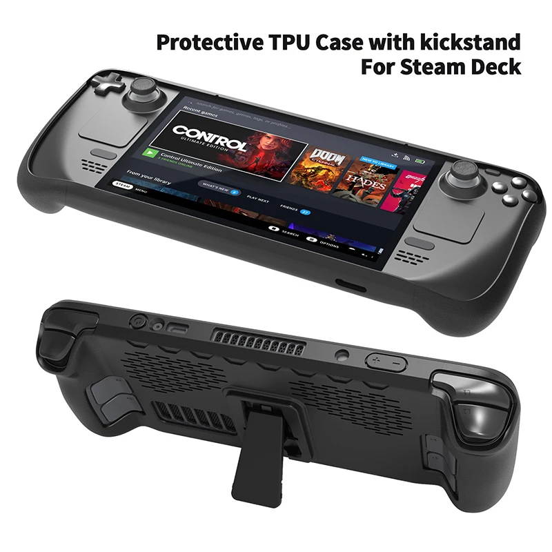 Accessories 7in1 Case Set TPU Cover with Stand Include Touchpad Button Sticker Set Game Accessories for Steam deck