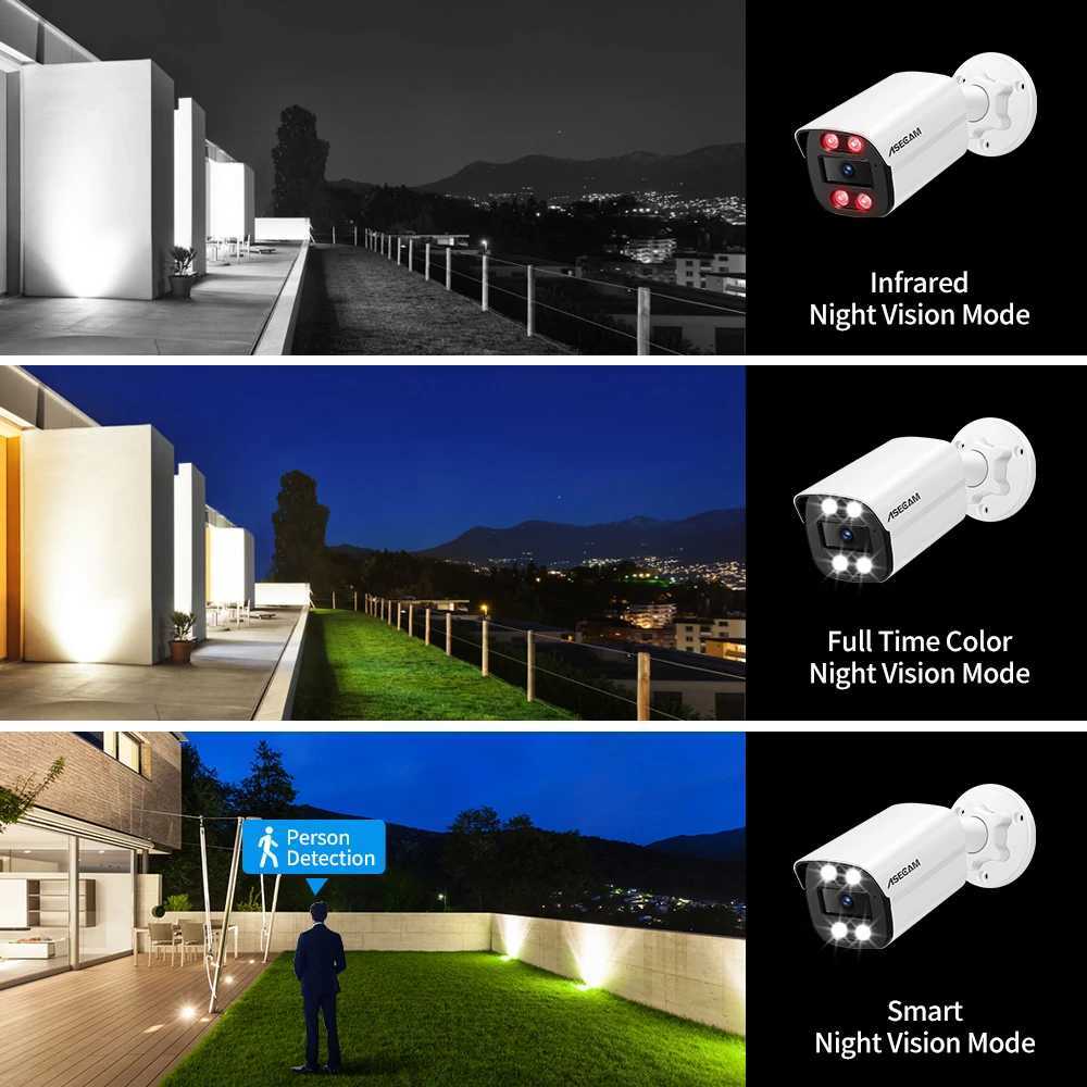 IP Cameras New 4K 8MP IP Camera Audio Outdoor POE H.265 Metal Bullet Home Color Night Vision Surveillance Camera 240413