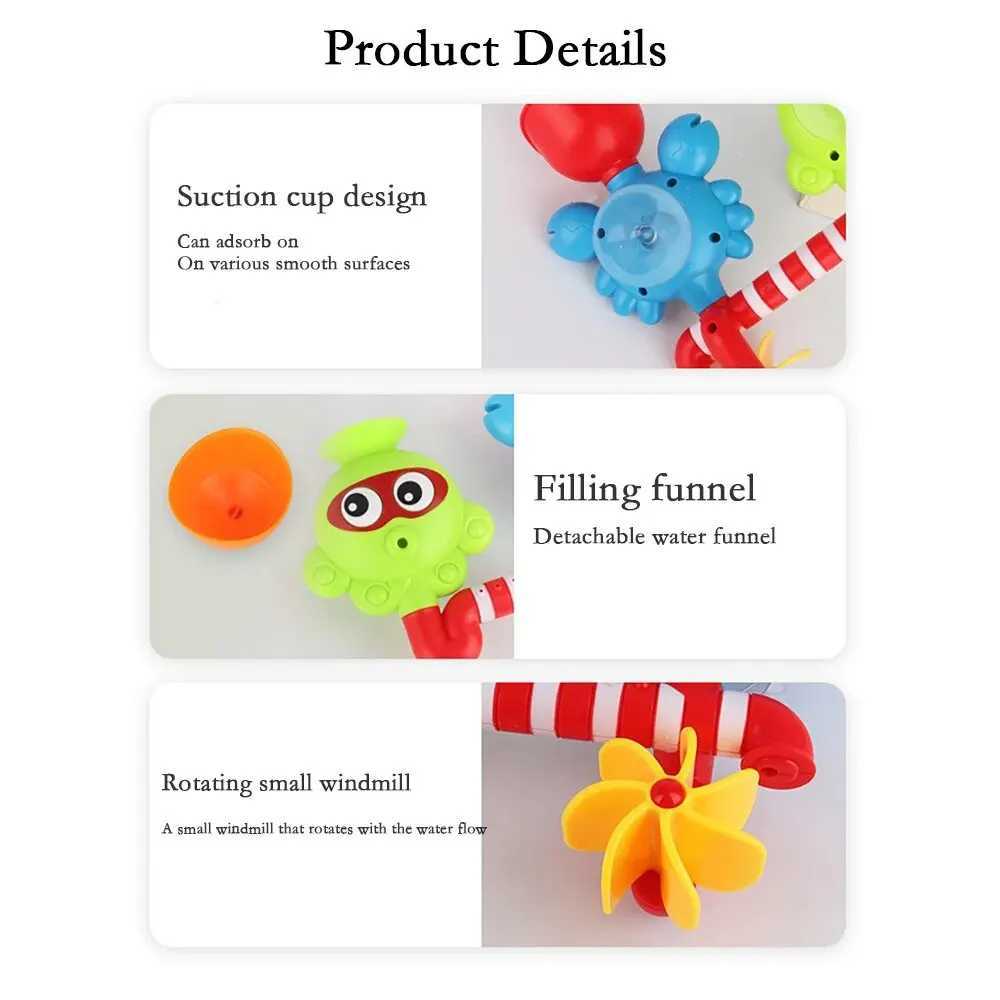 Bath Toys Crab Octopus woda zraszacz łazienka pływający prysznic wodny napełnienie spinowy przepływ obrotowy zwierzę zwierzęta kształt dziecięcy zabawka 240413