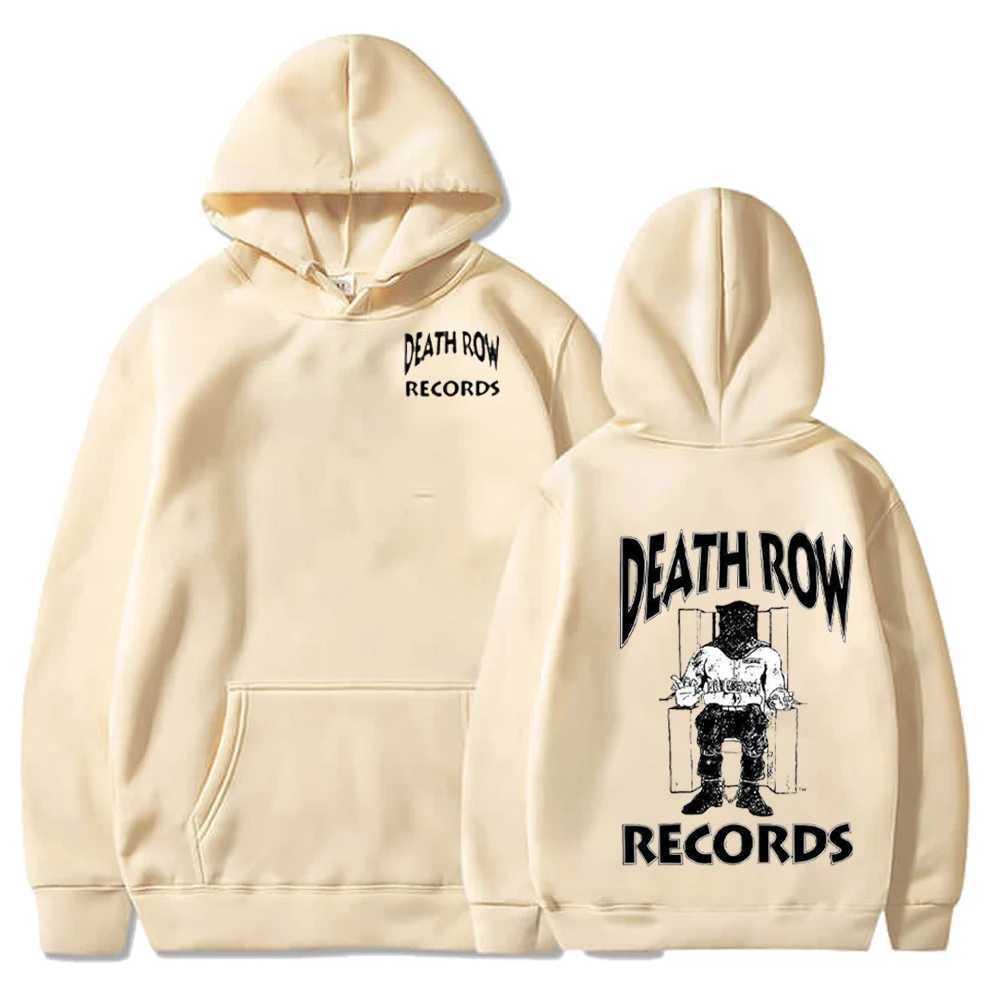 Sweats à capuche féminine Sweatshirts Death Row Records Print Hoodies pour les hommes Femmes Sweats à capuche à manches longues Casual Hooted Hip Hop HORAJUKU HOODIE Y2K Men Tops XS-4XL 240413