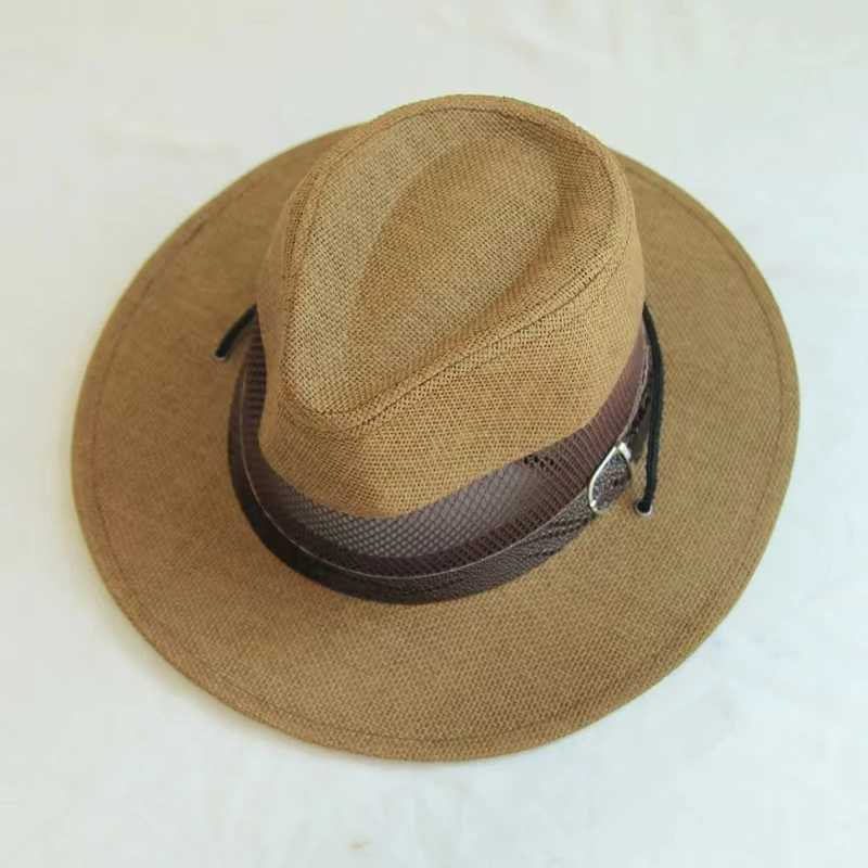 Szerokie czapki wiadra czapki dorosłe unisex Panama Słomowa kapelusz Sunshade Hatl240403l240413