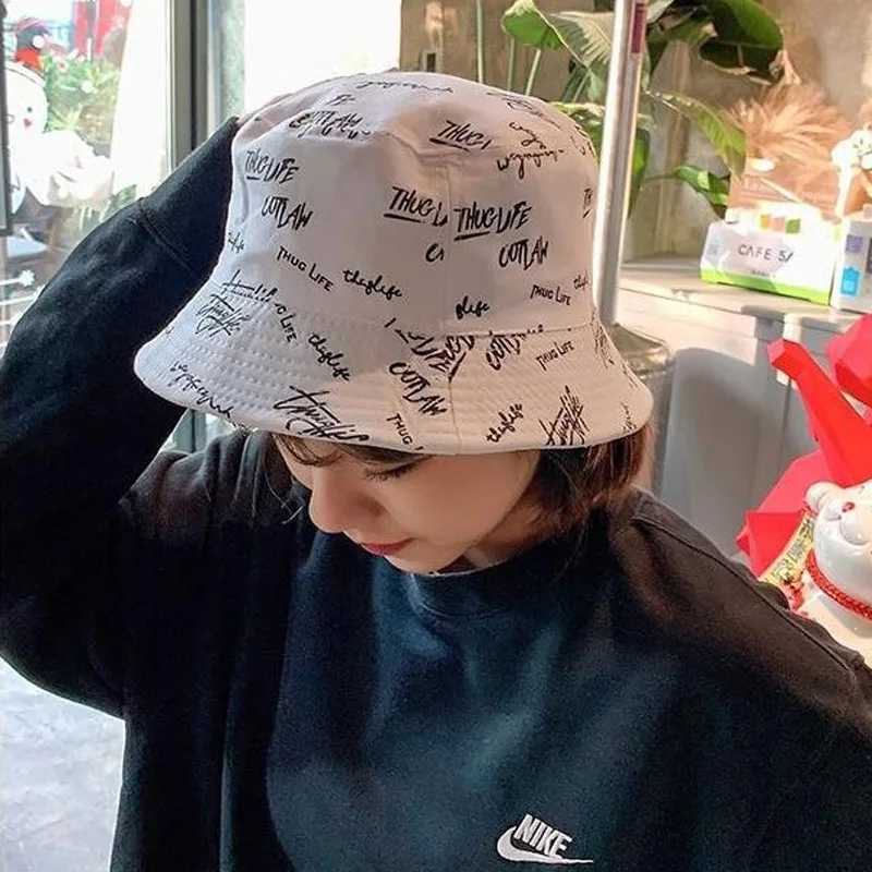 Wide Brim Hut Hucket Hut 2021 Neue doppelseitige Tragefischerhutfischermütze für Jungen/Mädchen Bob Femme Gorro Sommer Eimer Hats Frauen Herren Panama Hatl240413