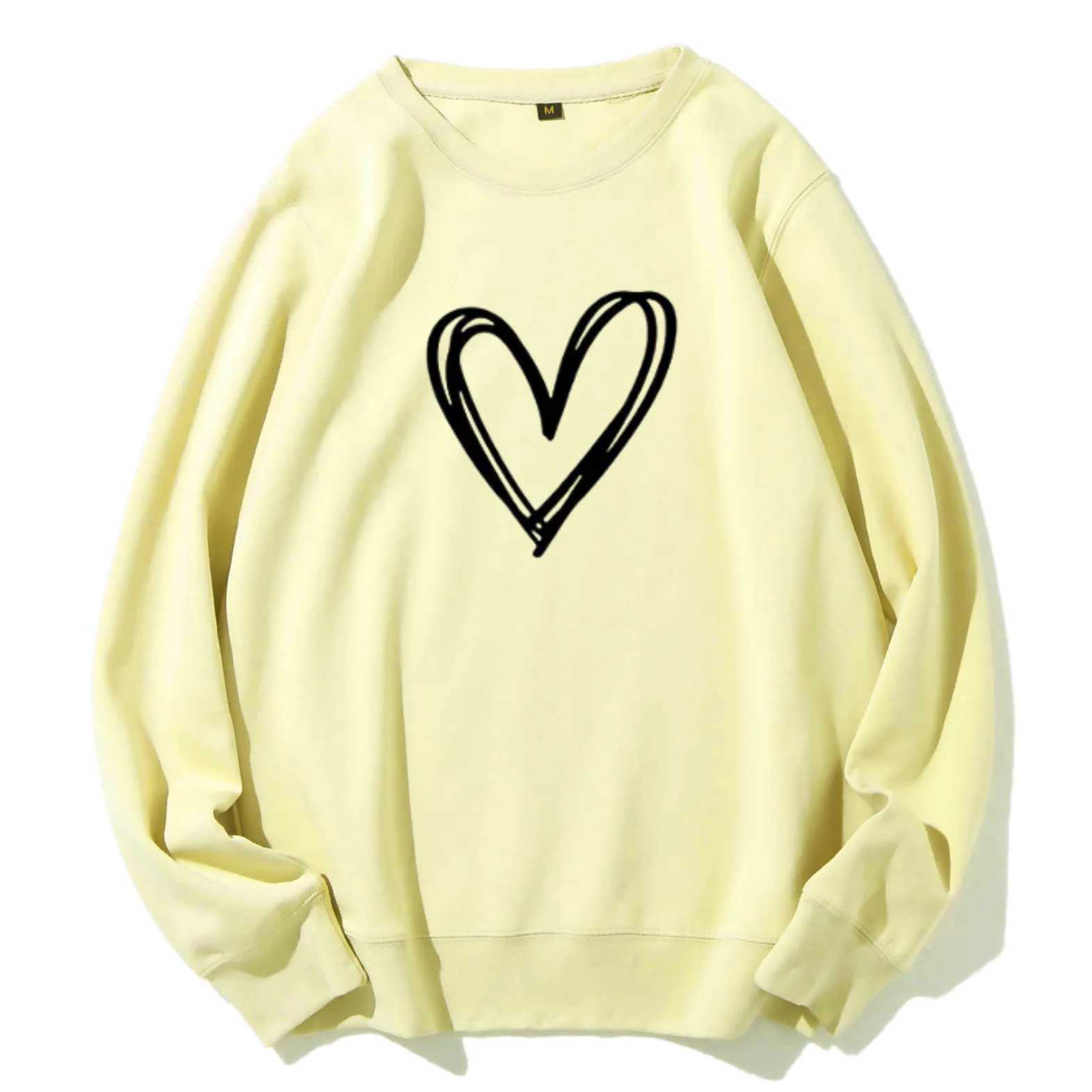 Felpa con cappuccio da donna con felpa con cappucci il cuore Pullover Felpa le camicie Harajuku Selmo Spazzate Fede Womens Equipa