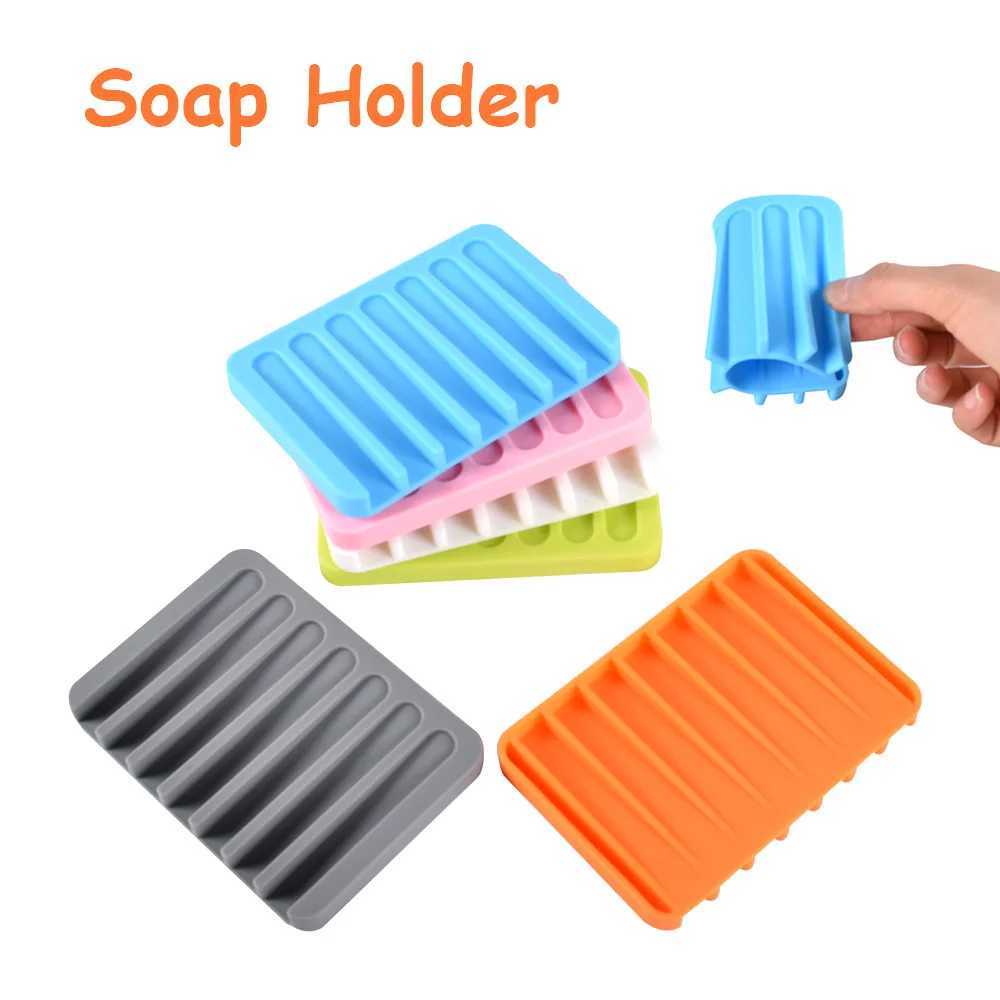 Bath Tools Accessories Bathroom Soap Dish With Drain Water Soap Container Toilet Soap Box Tray Stand Drain Bath Tools Soap Holder Dishes For Soap Pads 240413