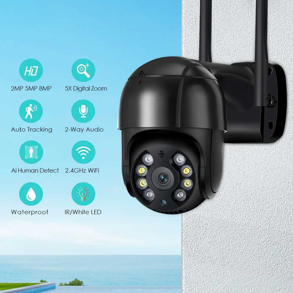 IP Cameras SOVMIKU 4K 8MP Wifi Smart PTZ Camera 5x Digital Zoom AI Human Detection Wireless CCTV IP Camera Home Surveillance Monitor 240413