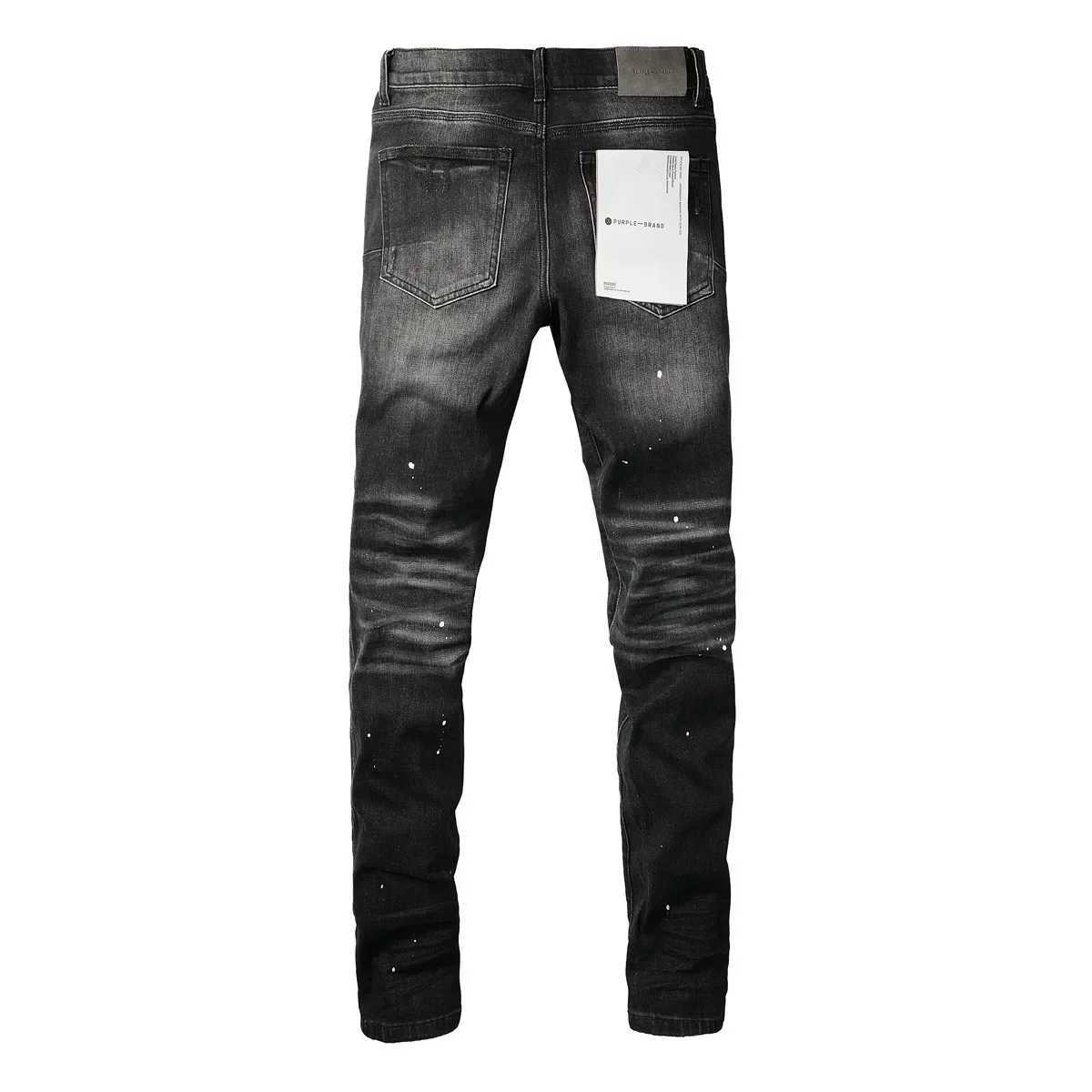 Hoogwaardige 2024 Nieuwe Purple Brand Jeans Fashion met High Street schilderde Distressed Repair Low Rise Skinny Denim Pants