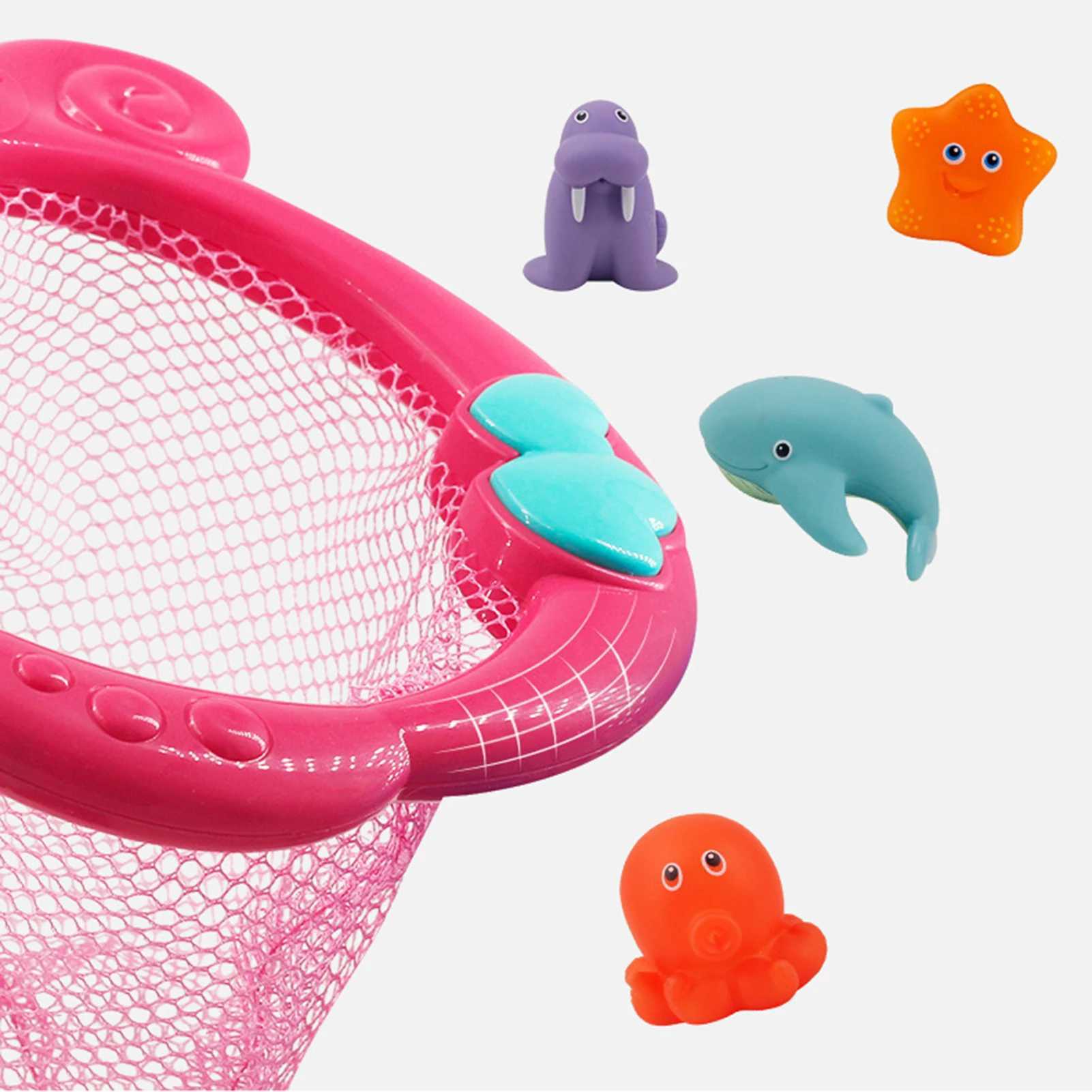 Zabawki do kąpieli zabawki do kąpieli gry rybne z siecią rybną bezpieczny gładki zabawny wanna zabawka interaktywna koordynacja rąk nowa 240413