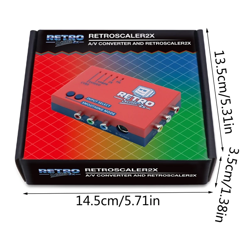 Accessoires Retroscaler2x A/V zum HDMicompatiblen Konverter und Linedoubler kompatibel mit PSP2/N6/NES Retro Game Console Rot/Blau