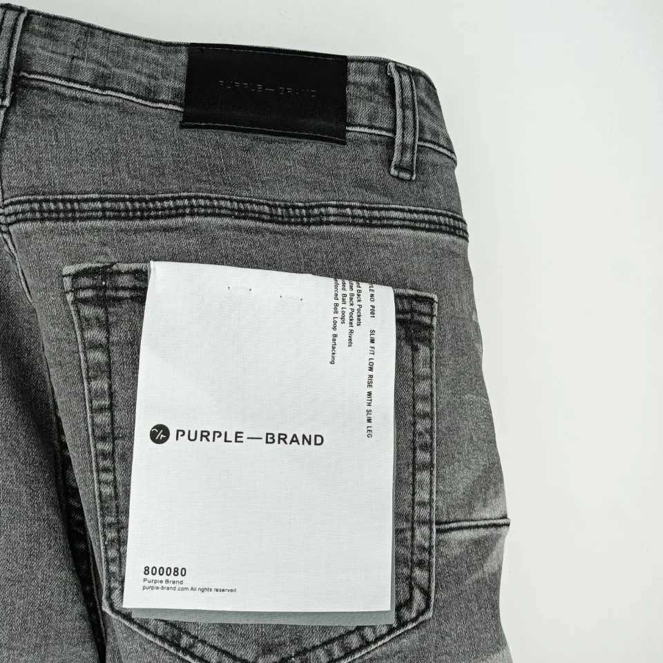 Hoogwaardige Purple Purple Brand Jeans High Street Hip-Hop Style Hooggevoel gewassen label getinte reparatie Lage Raise Skinny Denim Pants