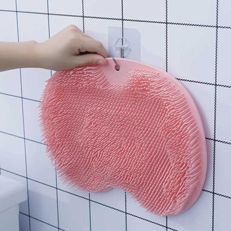 Badverktyg Tillbehör lat duschskrubber Massager Back Sucker Brush Non-Slip Bath Pad Easy Clean Body Care Wash Mat Badrum Tool Ta bort död hud 240413