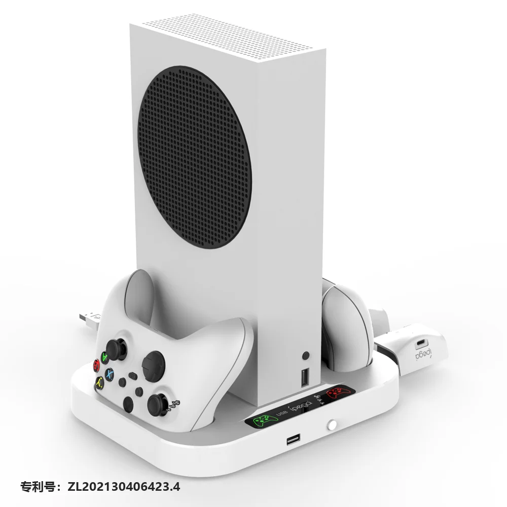 Fica novo para a estação de carregador de dupla controladora da série Xbox Sis de resfriamento de resfriamento vertical de resfriamento para o console Xbox One/S