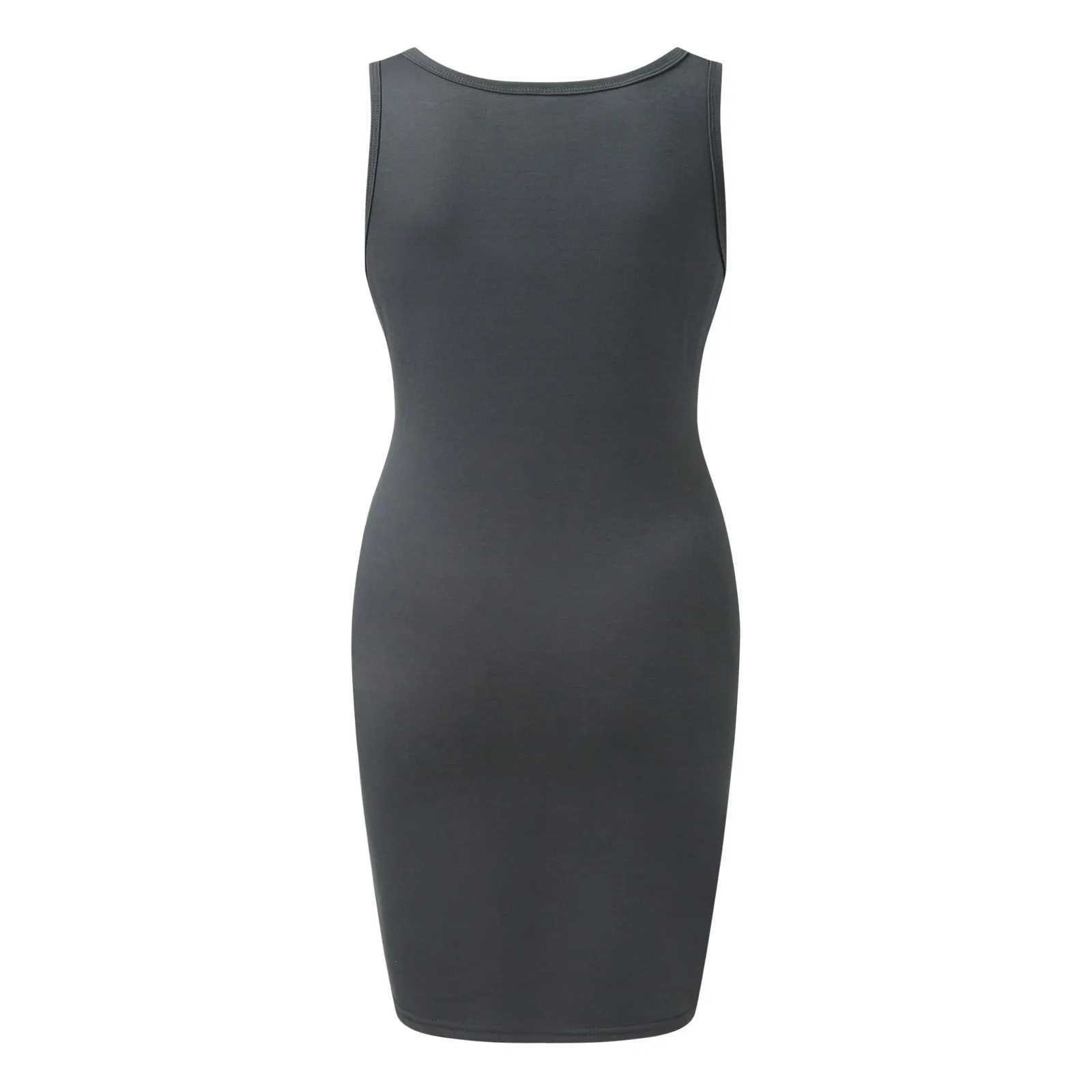 Zwangerschapsjurken Sexy damesjurk Zwangerschap Meleloze Mouwloze massieve kleur Crew Nek Tanks Draai Zwangerschap Zomer Sexy bodycon -jurken Vestido 240413