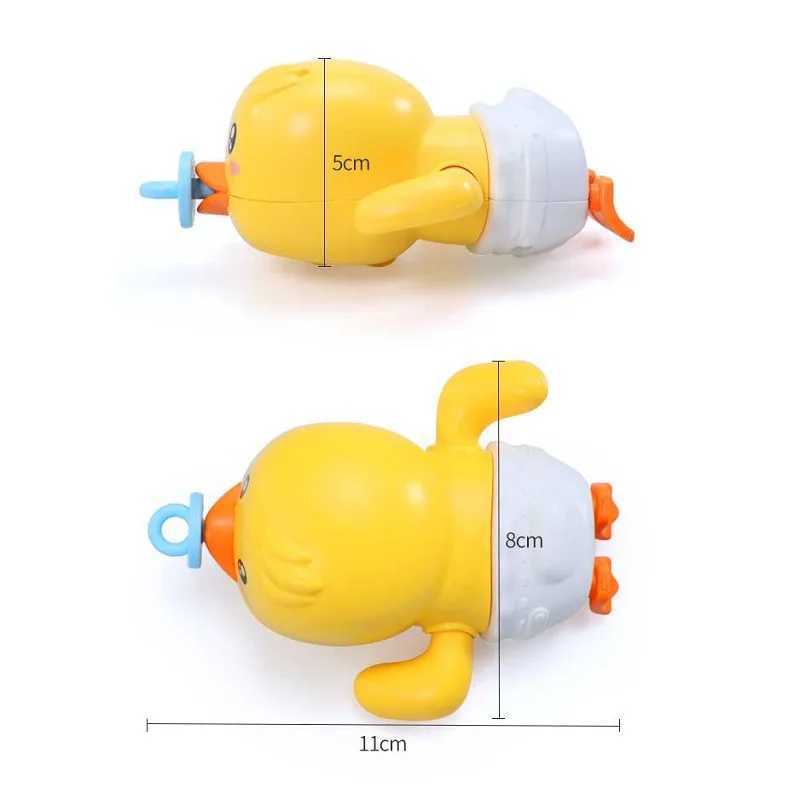 Bath Toys Baby Bath Toys Water Chain Clockwork Bathing Cute Swimming Yellow Duck Toy Toddler Pool Beach Classic Toy for Kids Water Playing 240413