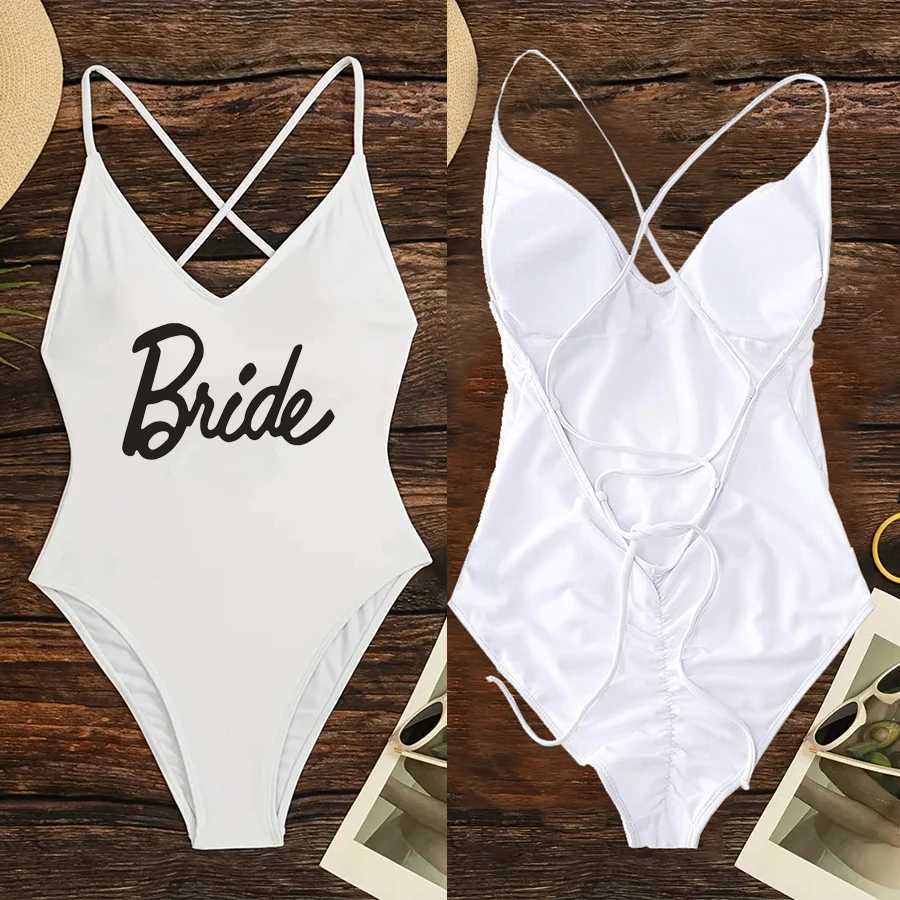 One-Pieces Sexy Padded Swimsuits Woman Babe One-Piece Swimsuit Bride Swimwear Women Summer Bathing Suit Bachelorette Party Beachwear S-XL