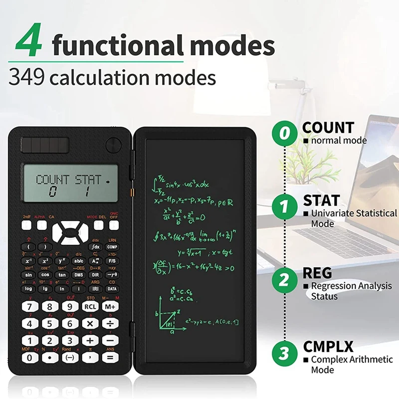 Calculators Scientific Calculators With Writing Tablet Solar Energy LCD Science Calculator Notepad With Function For Students