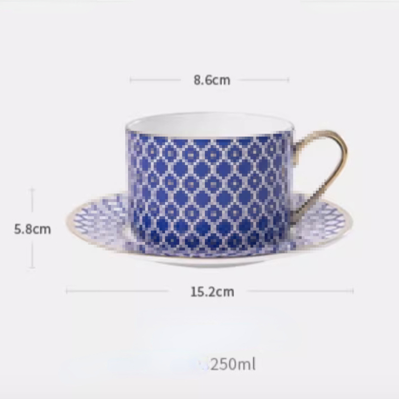 Designer Cups and Saucer Colorful Stars Bone China Gold-plated Coffee Cups and Saucer Set Hotel Restaurant Afternoon Tea Cup Wholesale