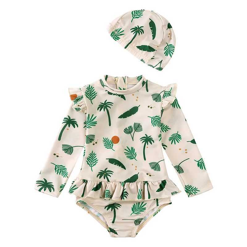 Endelar flickor söta rygglösa blommor i ett stycke baddräkt baby bikini badkläder med hatt solstolt strandsemester småbarn barn chic baddräkt