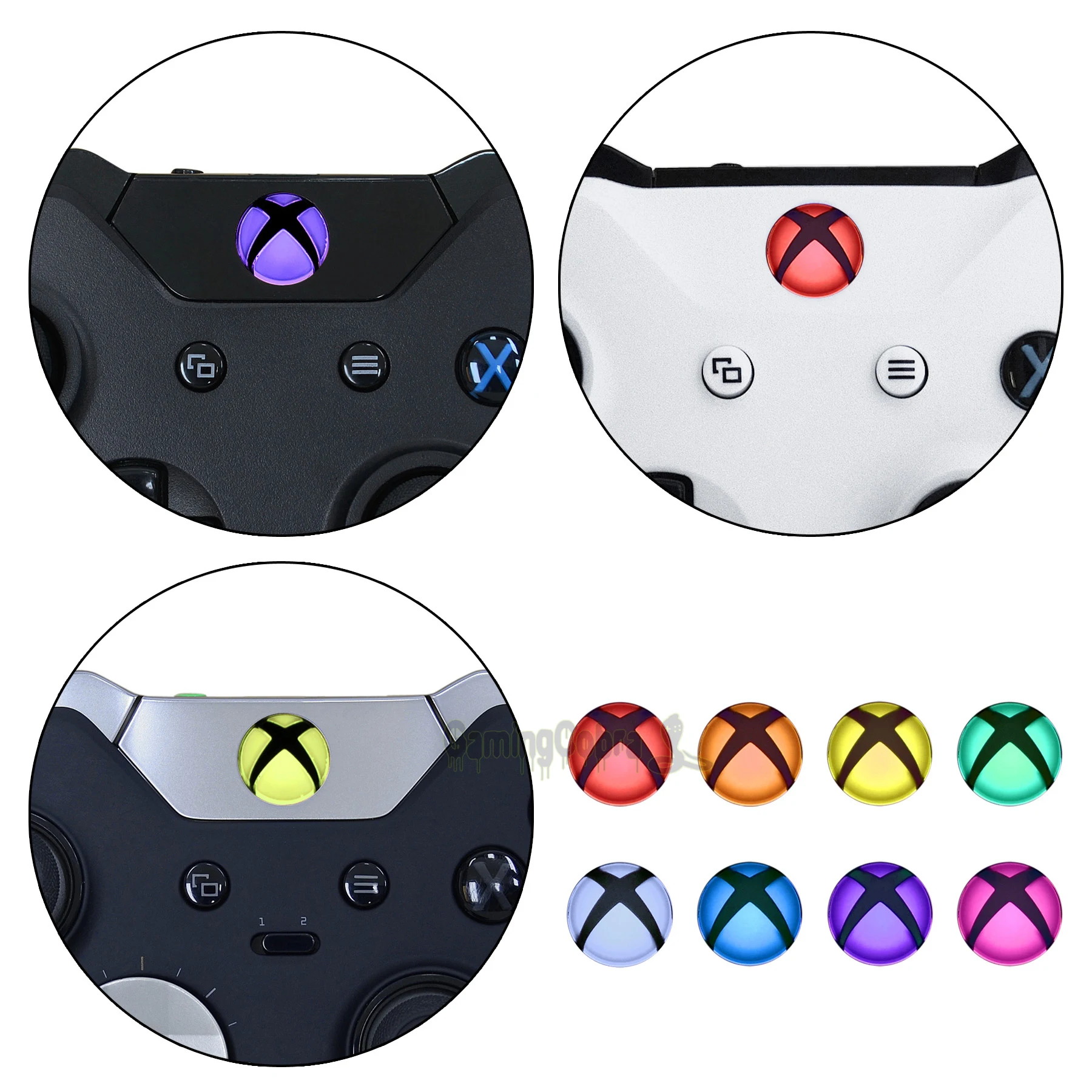 Autocollants extremèrent les autocollants LED du bouton de guide domestique personnalisé pour la série X / S X / S Xbox One S / X Xbox One Xbox One Elite Controller 
