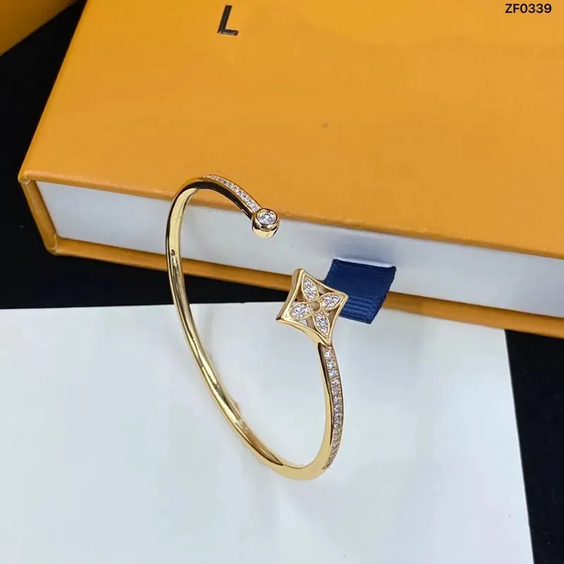 Bracelet concepteur classique Bracelet en acier marque de luxe 18 km en or diamant dames bracelets gratuits bracelet ouvert jamais fondre sans boîte