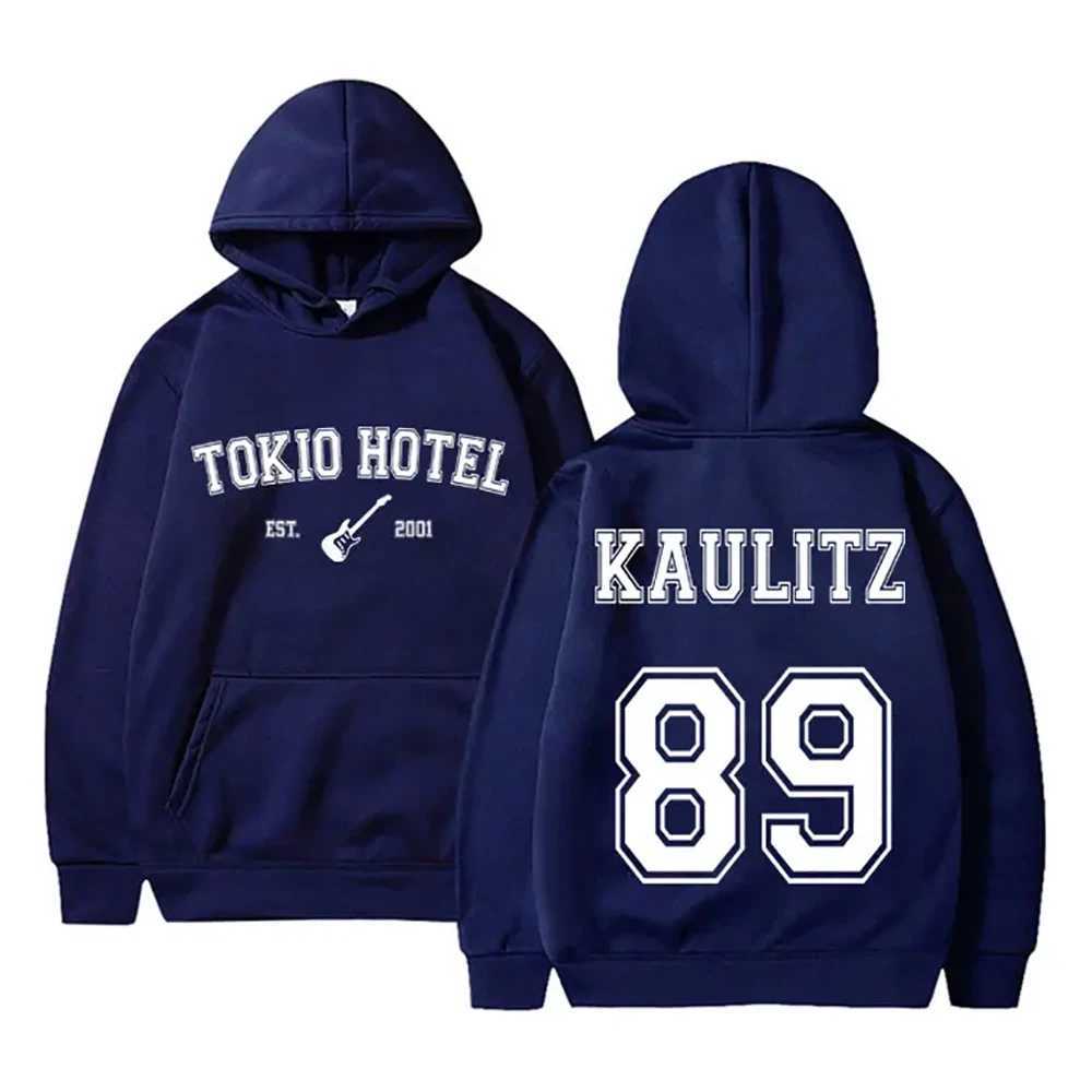 Женские толстовок толстовок Tokio Hotelies Kaulitz 89 Hoodie Bill Kaulitz Print Whothirt Y2K Streetwear Tokio Hotel Whothirts Rock Band Pullovers 240413