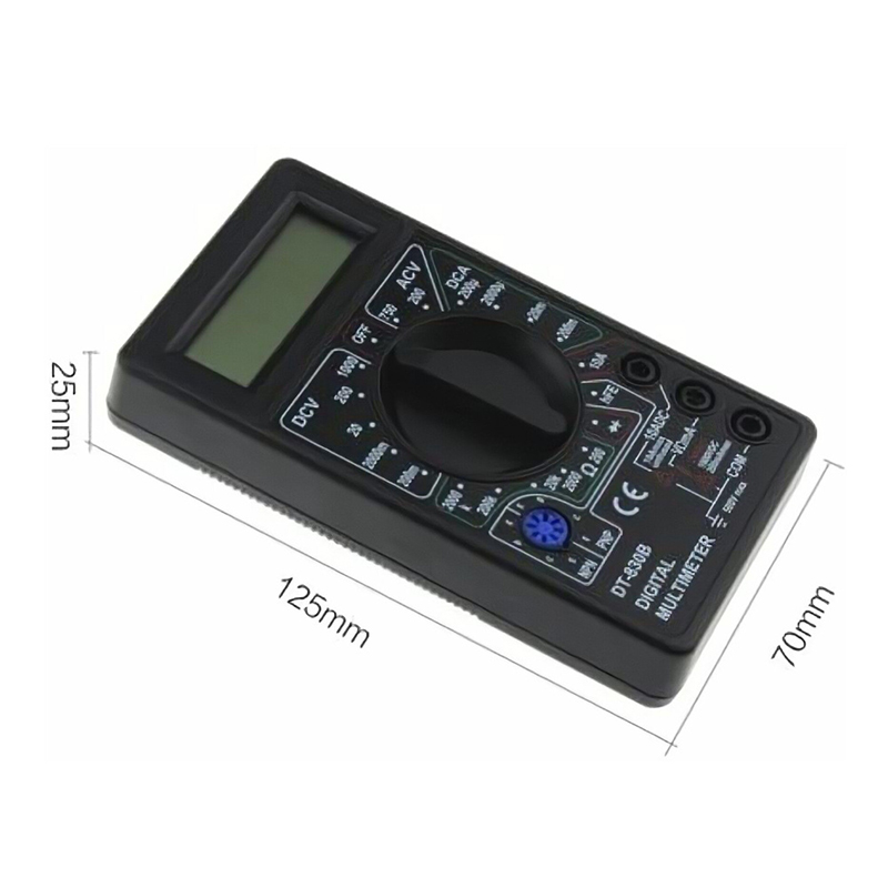 DT830D Digital Multimeter Buzzer Voltage Ampere Meter Test Probe DC AC Voltage LCD Multimetro