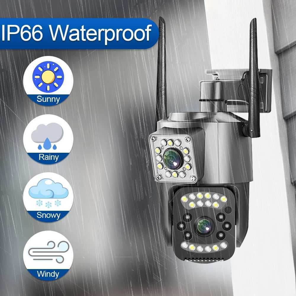 IP Cameras V380 Wifi IP Camera 4G Sim Card Audio CCTV Surveillance Outdoor Digital Cam Night Vision Wireless Waterproof Dual Lens Kameras 24413