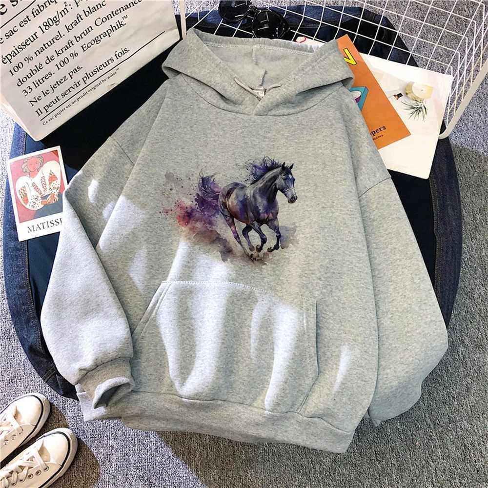 Sweatshirts heren hoodies sweatshirts paarden hoodies vrouwen Koreaanse stijl harajuku vintage zweet y2k kleding trui dames esthetisch tracksuit 240412