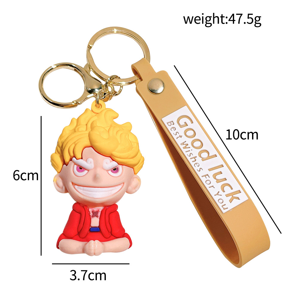 Anime Luffy Keychain Gear 5 Silicone Figure Pendant Keyring Holder Accessories Gifts for Friend
