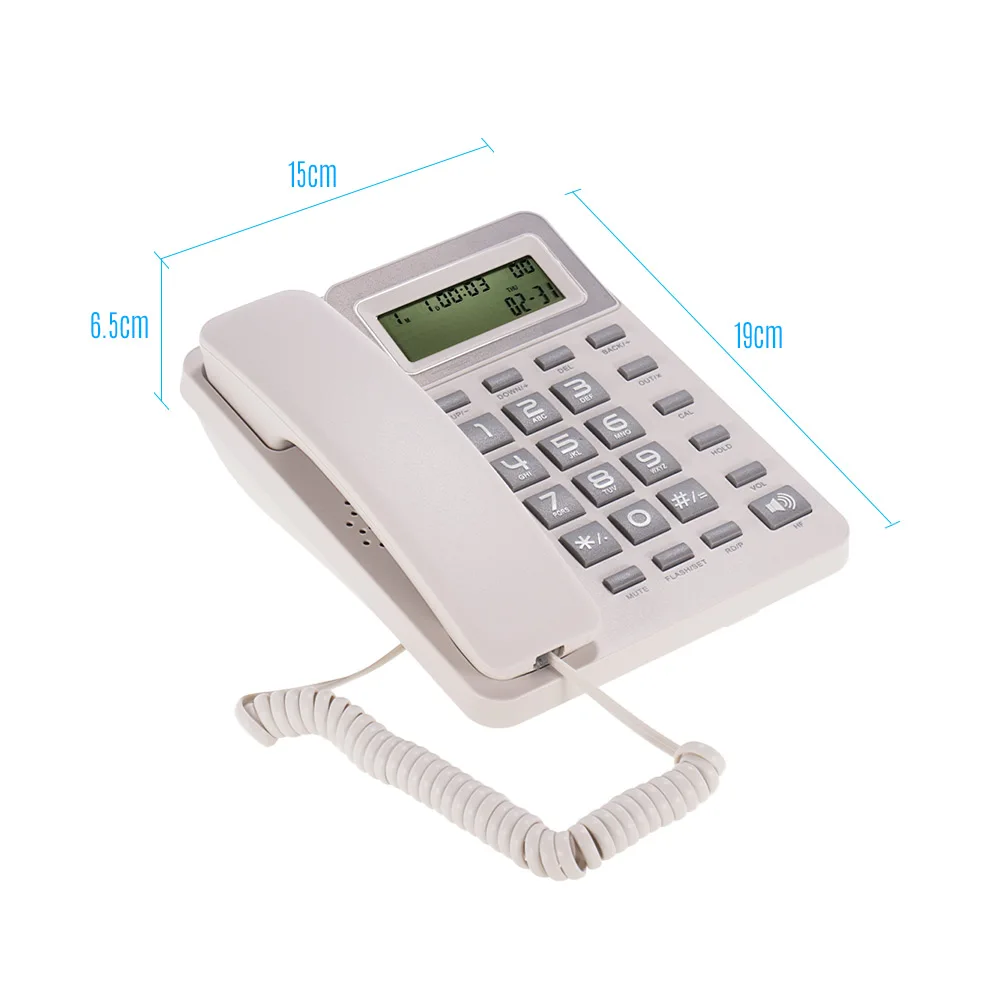 Calculateurs Bureau de bureau Cordé Téléphone fixe Téléphone avec Affichage LCD MUTE / PAUSE / HOLD / FLASH / REPOS