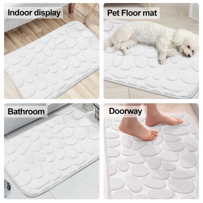 Mattes de bain tapis de bain pavé de salle de bain tapis de salle de bain Mat à sol en mousse Bathmat épais absorbant doux absorbant non glissant tapis lavable pour douche de bain