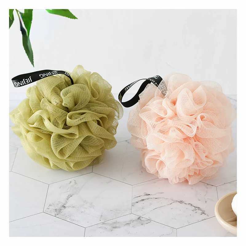 Badverktygstillbehör Soft Mesh Bath Sponge Balls Cleaning Brush Dowch Puff Body Cleaner Exfoliating Scrubbers Bath Flower Bathing Accessories 240413