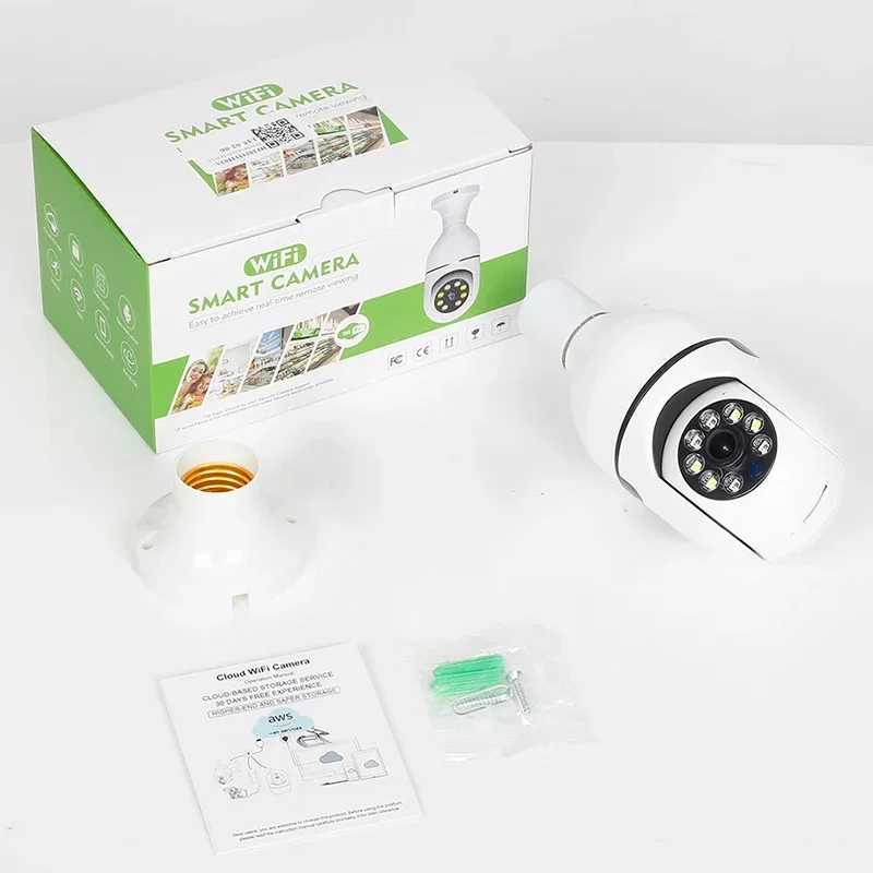 IP -camera's 2.4G 5G WIFI E27 BULB SURVEILLANCE IP Camera Nacht Visie Wireless Home 2MP CCTV Security Camera 4x Digital Zoom Video Indoo 240413