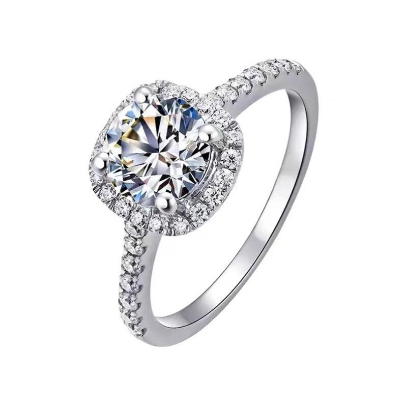 Choucong Brand Anneaux de mariage Bijoux de luxe Real 925 argent sterling rond Cut blanc 5a Cubic Zircon CZ Diamond Gemstones Party Women Bridal Ring pour le cadeau de la fête des mères