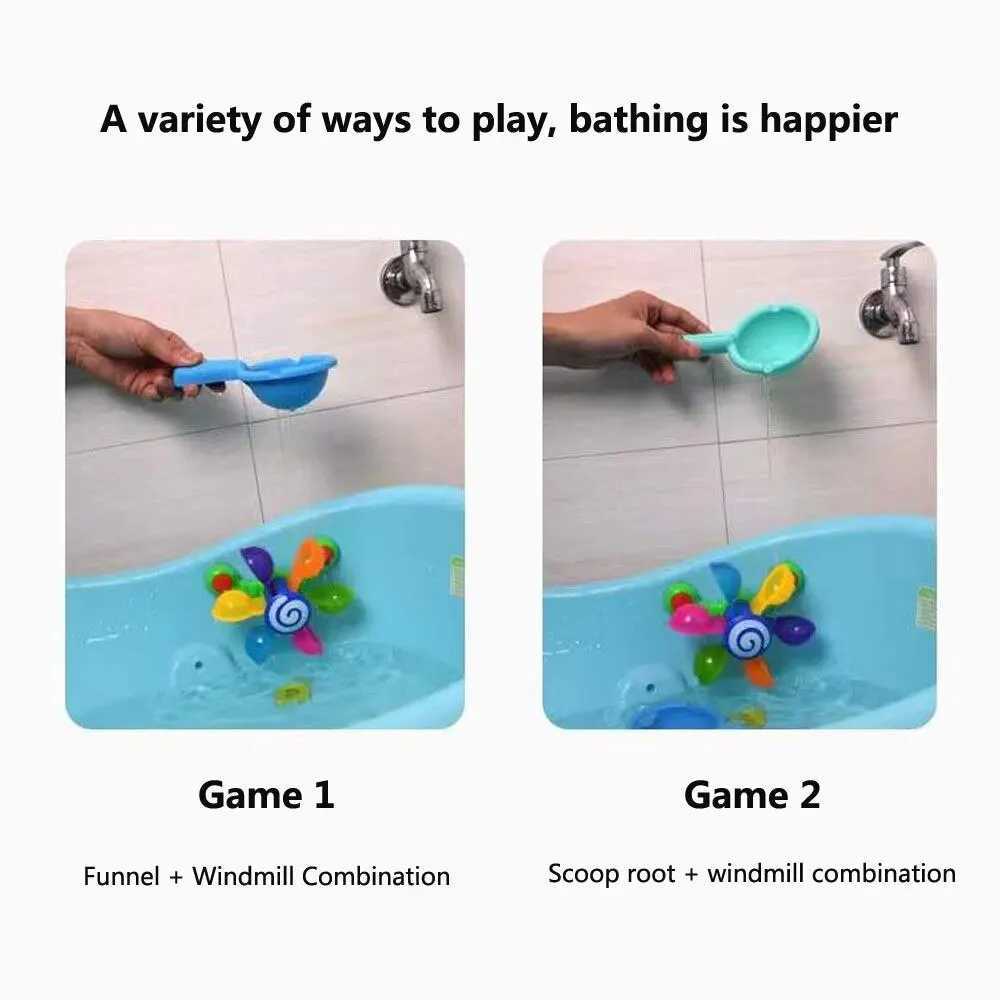 Jouets de bain colorés waterwheel baignade sucette bébé baignoire baignoire baignoire jeu de baignoire jeu de douche piste de douche jouet pour les enfants 240413