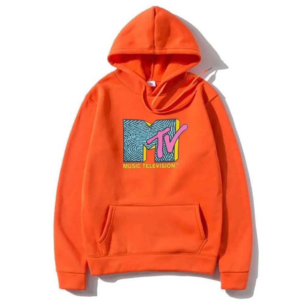 Sweatshirts Vestes pour hommes Automne Hiver Man Hoodies MTV Music Television Print Pullover Hoody Women Sweatshirt Unisexe Streetwear Casual Y2K Vêtements 240412
