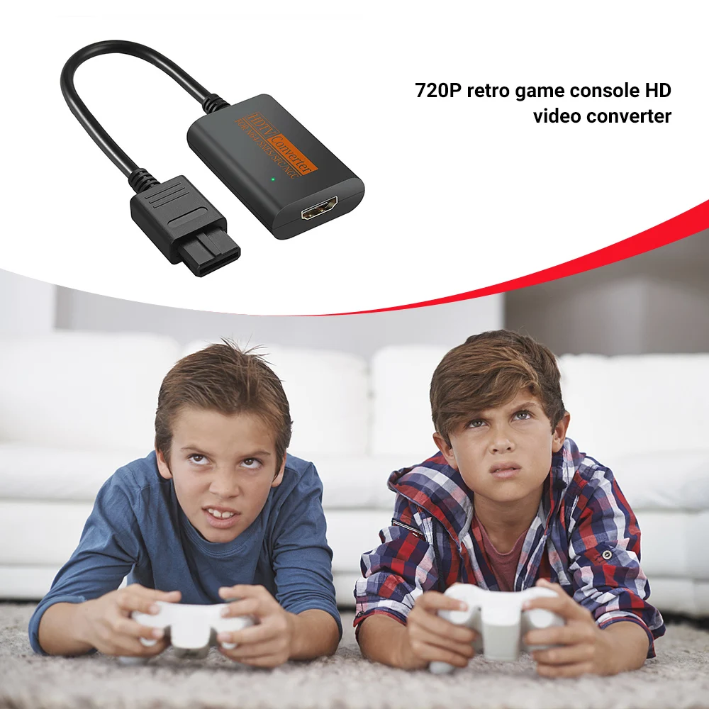 Tillbehör N64 till HDMI Converter Adapter HDMI -kabel för Nintend 64 Super SNES och NGC Plug and Play Digital Cable Restore Game Screen