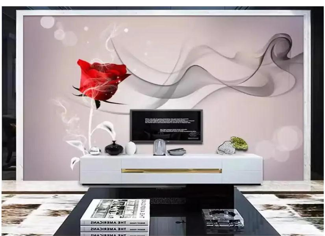 New red rose wallpapers grey art wallpaper Living Room Bedroom Sofa TV Background