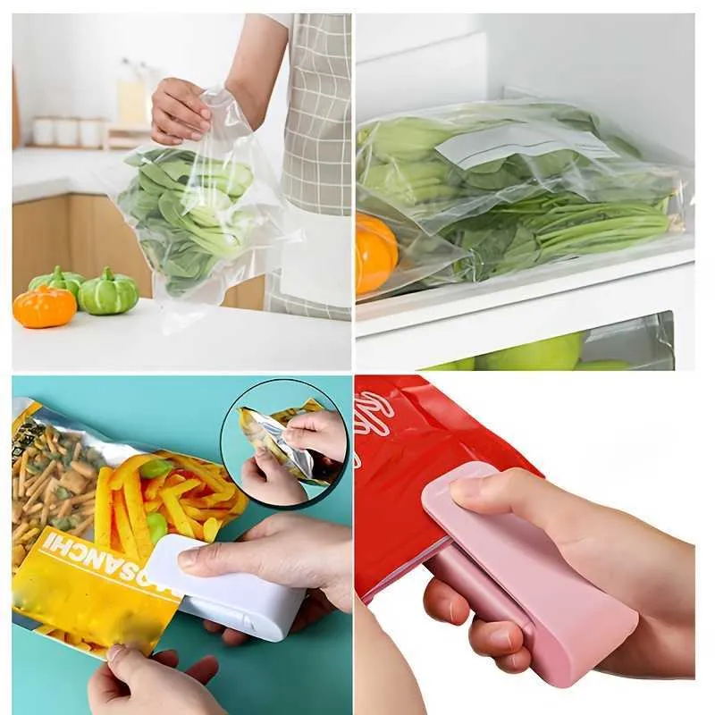 New Portable Bag Heat Sealer Plastic Package Storage Clip Mini Sealing Machine Handy Sticker Seal Without Battery