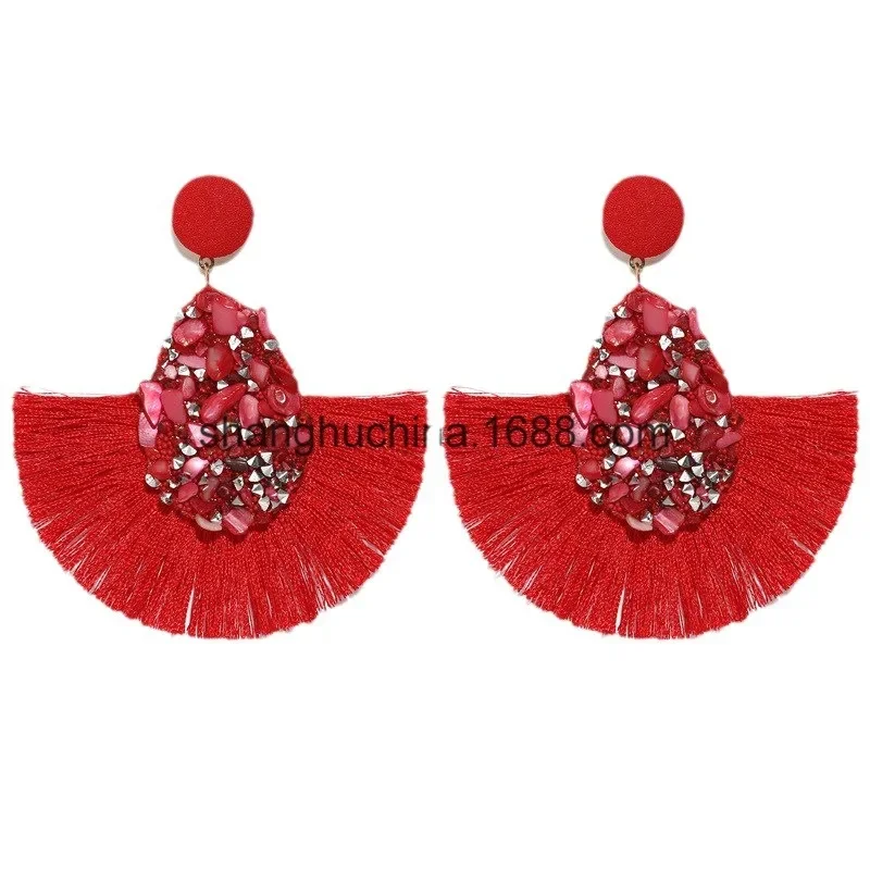 New Drop Shape Tassel Earrings for Women Pendientes Dangle Pendientes Mujer Moda 2023 Boho Indian Jewelry Bohemian Earrings