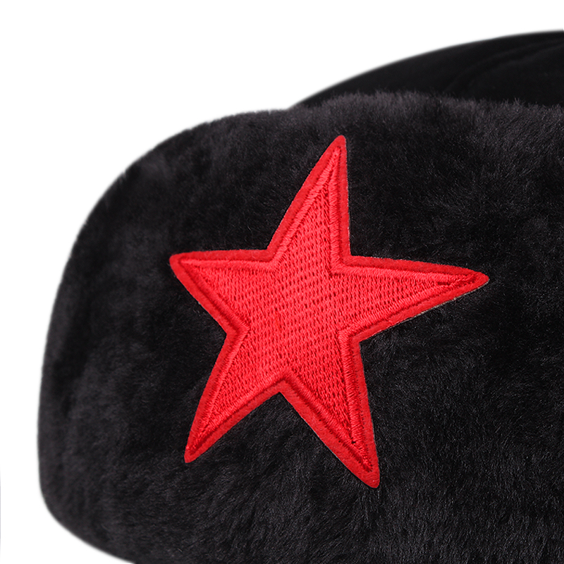 New Five-star Lei Feng Hat Winter Outdoor Warm Windproof Ear Protection Dad Cap Plus Velvet Thickened Flight Hat