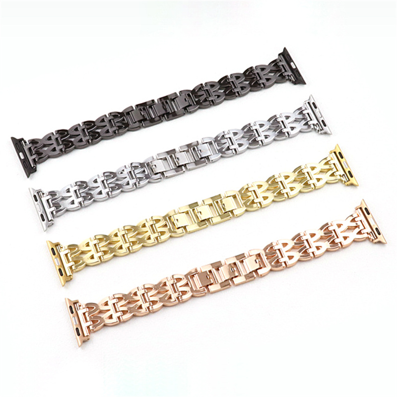 Luxury Women Diamond Concrusted Link Armband Watch Band Metal Strap For Watch 45mm 41mm 38mm 42mm 49mm 40mm 44mm Replacement Watchband IWatch 9 Ultra2 Series 8 7 6 5 4