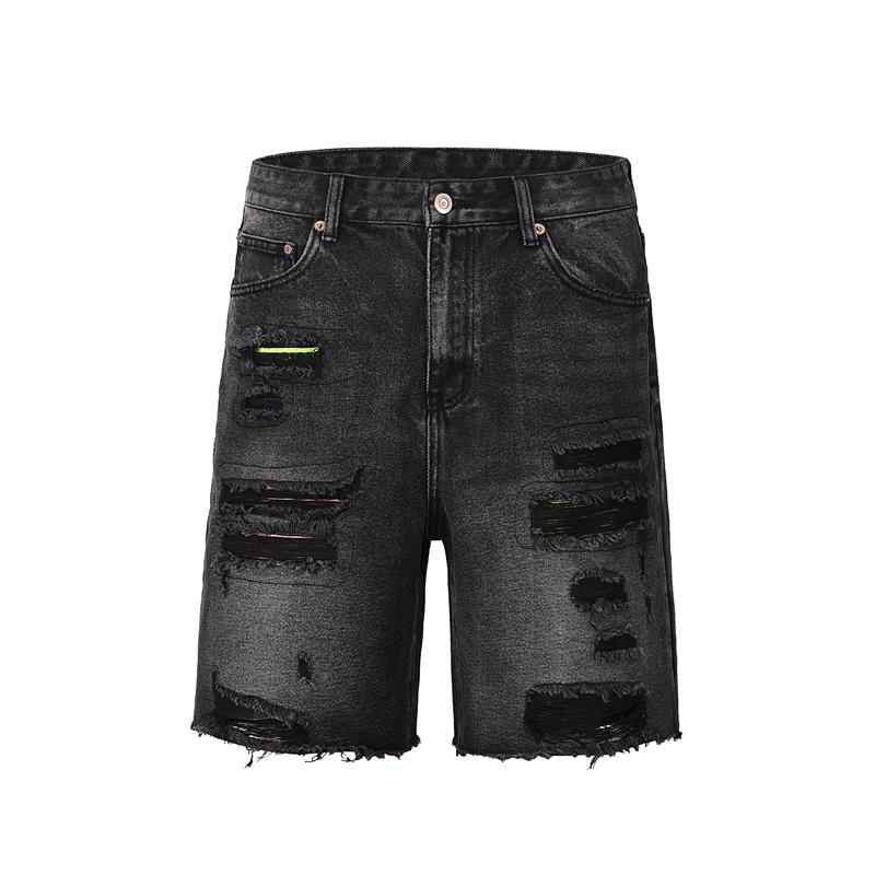 Heavy Weight Washed Black Shorts Men Women High Quality Multiple Pockets Shorts