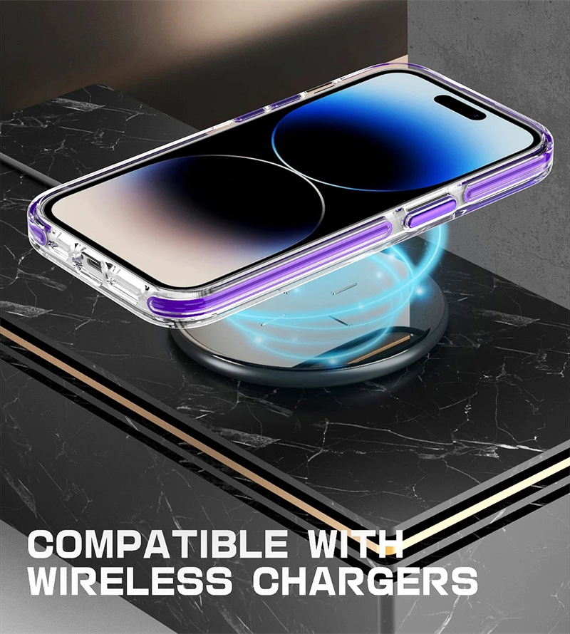 Carga de sucção magnética sem fio para iPhone15 14 13 12 11 Pro Max Plus Samsung S24 S23 Ultra Plus Transparente TPU Soft e Hard Combination MagSafe Tampa