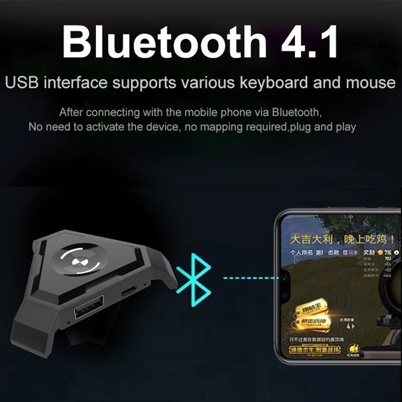 GamePads Plug and Play Mobile GamePad Controller da gioco Convertitore mouse tastiera il telefono Android PUBG su PC Bluetooth 4.1 Adapter